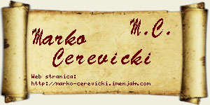 Marko Čerevicki vizit kartica